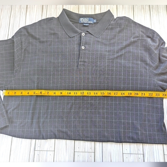 Polo By Ralph Lauren Vintage Plaid Golf Shirt in Black and Purple Checker Sz XL - Picture 5 of 9